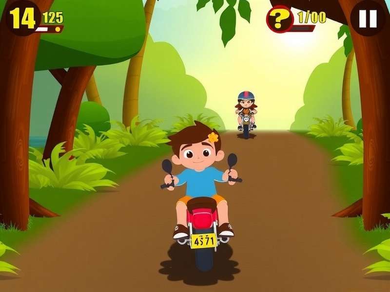 Chhota Bheem racing through Dholakpur village Chhota Bheem Race Adventure gameplay